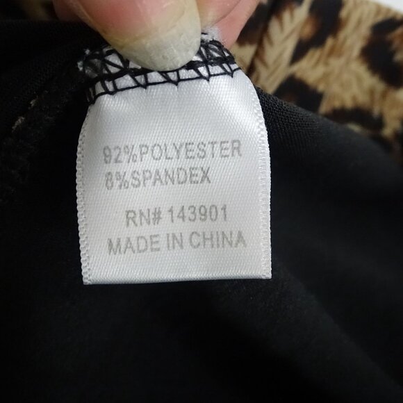 Coco Carmen Leopard Animal Print Leggings Women Size S-M Zipper Pockets Stretch - Picture 6 of 12